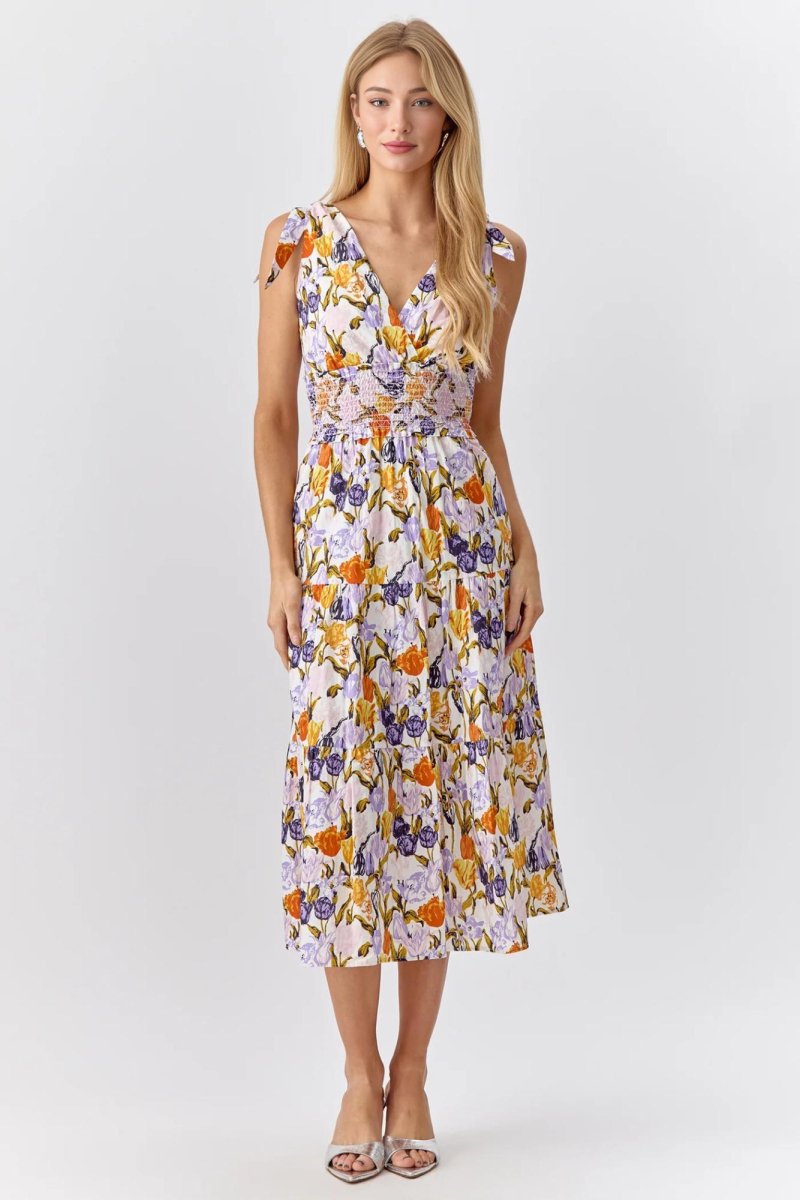 Adelyn Rae - Pami Shoulder Tie Dress - Encompass Boutique