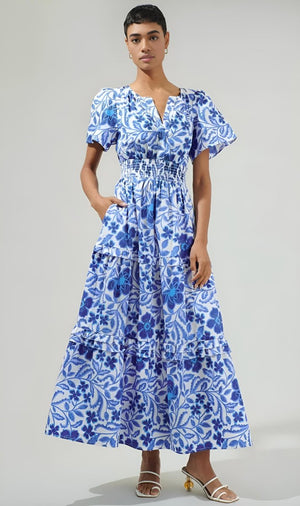 Sugarlips - Celeste Floral Palmer Poplin Tiered Maxi Dress (Final Sale) - Encompass Boutique