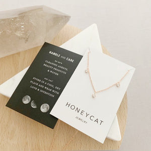 HONEYCAT - Crystal Bezel Stardust Necklace