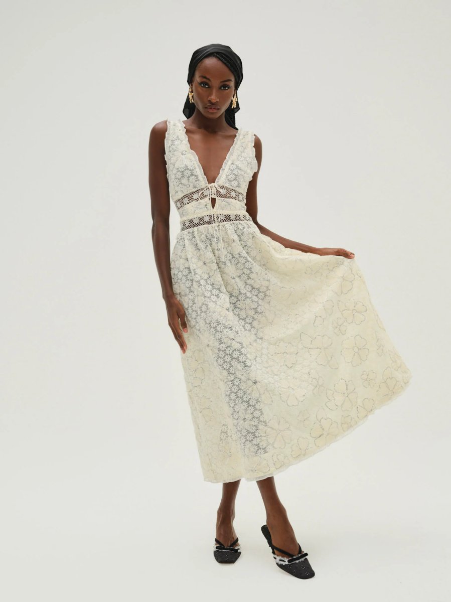 For Love & Lemons - Snowflake Daisy Midi Dress - Encompass Boutique