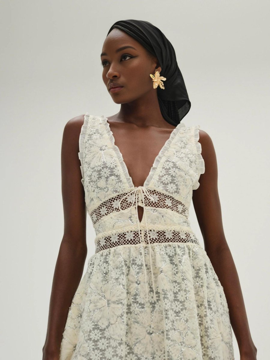 For Love & Lemons - Snowflake Daisy Midi Dress - Encompass Boutique