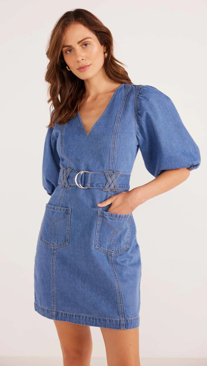 MINKPINK - Peyton Denim Mini Dress - Encompass Boutique