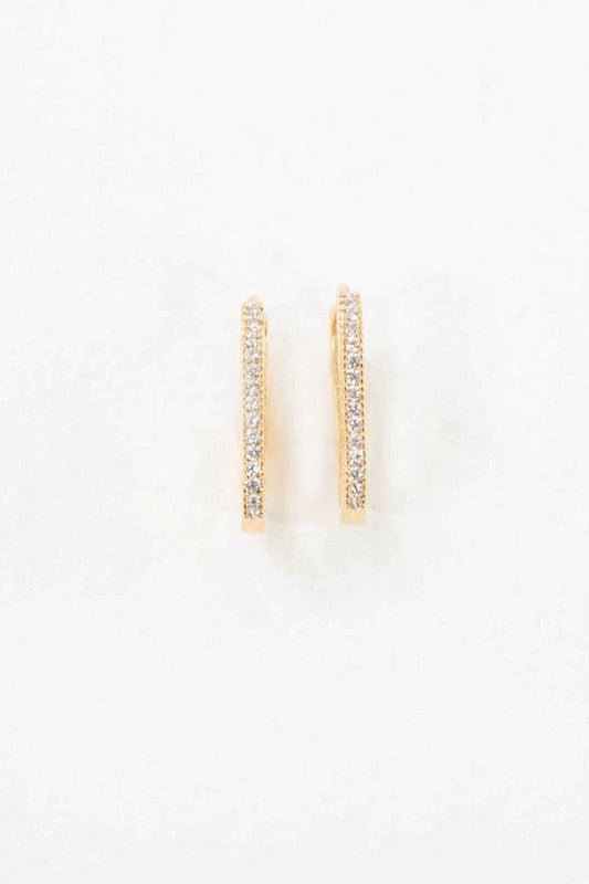 Lovoda - Oval Stone Hoop Earrings