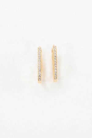 Lovoda - Oval Stone Hoop Earrings