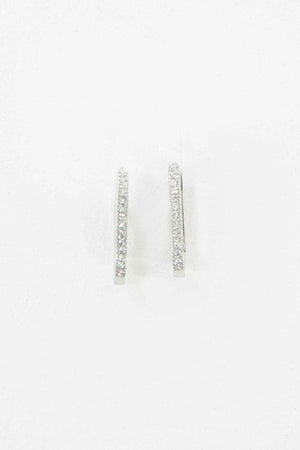 Lovoda - Oval Stone Hoop Earrings