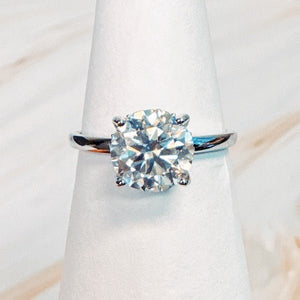 Ellison and Young - Paved Halo Solitaire Moissanite Ring