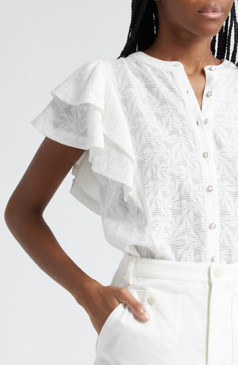 Ramy Brook- Giavanna Tiered, Ruffled Sleeved Top (Final Sale) - Encompass Boutique