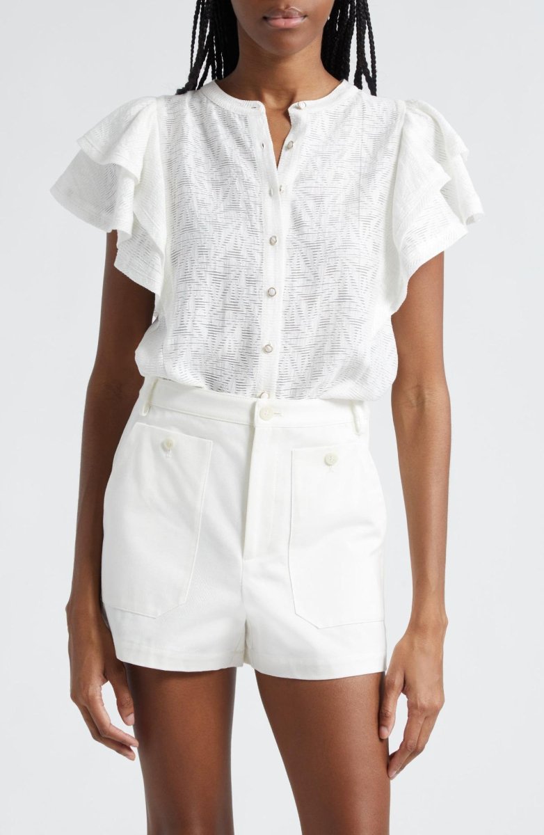 Ramy Brook- Giavanna Tiered, Ruffled Sleeved Top (Final Sale) - Encompass Boutique