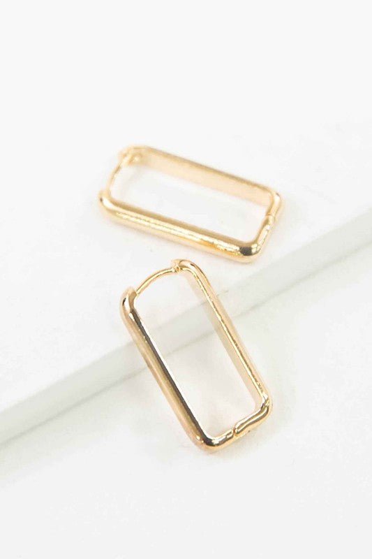 Lovoda - Rounded Rectangle Hoop Earrings