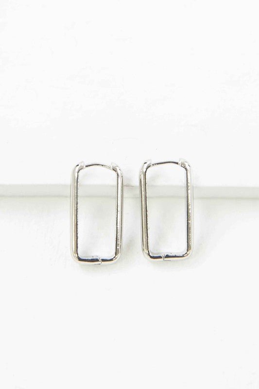 Lovoda - Rounded Rectangle Hoop Earrings