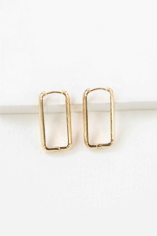 Lovoda - Rounded Rectangle Hoop Earrings