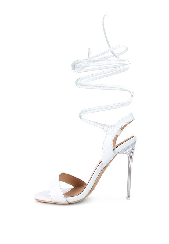 Rag Company - Sheeny Clear Stiletto Lace Up Sandal