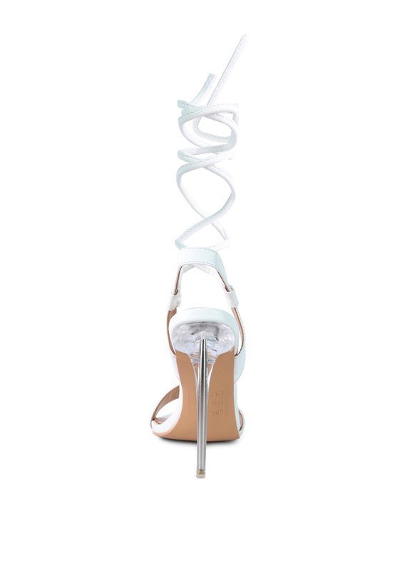 Rag Company - Sheeny Clear Stiletto Lace Up Sandal