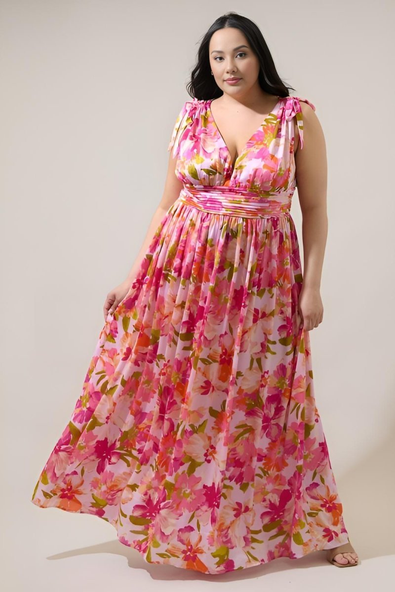 Sugarlips - Abigal Floral Descanso Pleated Maxi Dress (Final Sale) - Encompass Boutique