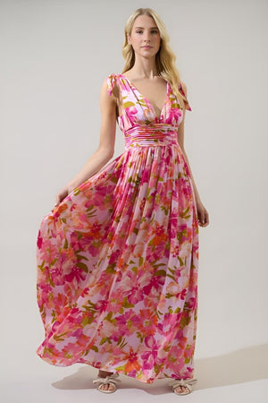 Sugarlips - Abigal Floral Descanso Pleated Maxi Dress (Final Sale) - Encompass Boutique