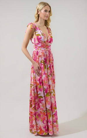 Sugarlips - Abigal Floral Descanso Pleated Maxi Dress (Final Sale) - Encompass Boutique