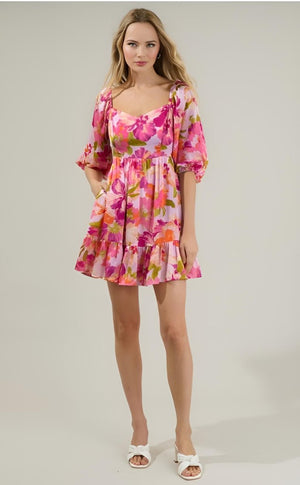 Sugarlips - Abigal Floral Evy Sweetheart Mini Dress (Final Sale) - Encompass Boutique