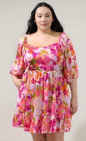 Sugarlips - Abigal Floral Evy Sweetheart Mini Dress (Final Sale) - Encompass Boutique