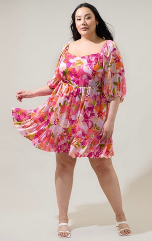 Sugarlips - Abigal Floral Evy Sweetheart Mini Dress (Final Sale) - Encompass Boutique