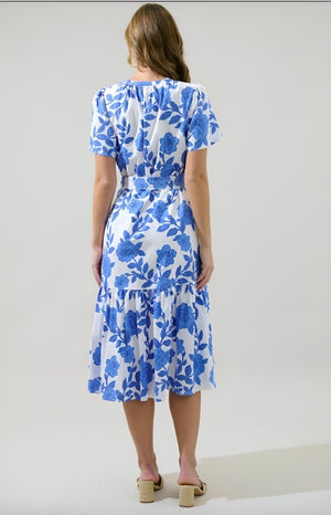 Sugarlips - Glantis Floral Cora Button Up Midi Dress (Final Sale) - Encompass Boutique