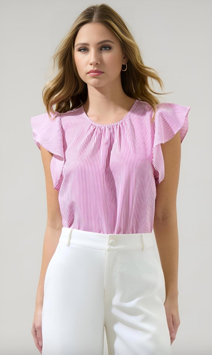 Sugarlips - Hermas Striped Ruffle Top (Final Sale) - Encompass Boutique