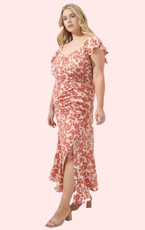 Sugarlips - Nadia Ruched Midi Dress (Final Sale) - Encompass Boutique