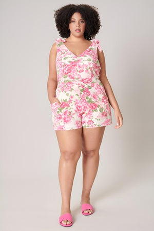 Sugarlips - Truth Be Told Tie Strap Romper - Plus Size (Final Sale) - Encompass Boutique