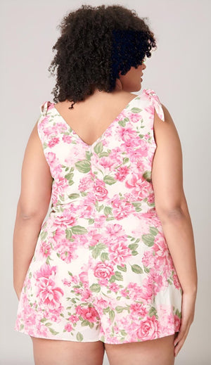 Sugarlips - Truth Be Told Tie Strap Romper - Plus Size (Final Sale) - Encompass Boutique