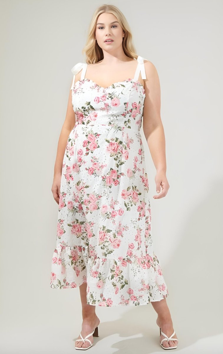 Sugarlips - Villa Garden Eyelet Midi Dress (Final Sale) - Encompass Boutique