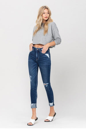 Vervet by Flying Monkey - High Rise Distressed Clean Cut Cropped Skinny