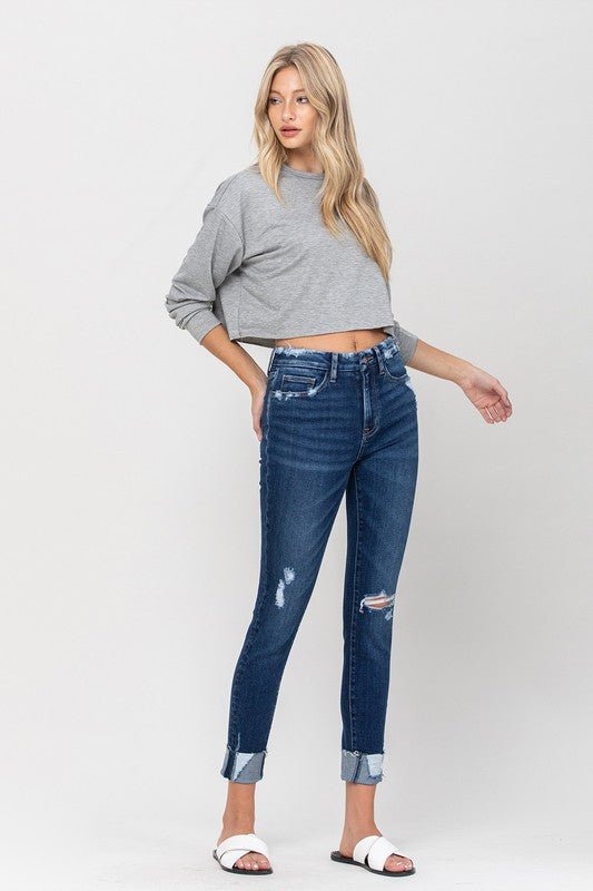 Vervet by Flying Monkey - High Rise Distressed Clean Cut Cropped Skinny