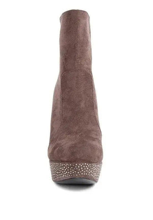 Espiree Microfiber High Heeled Ankle Boots - Encompass Boutique