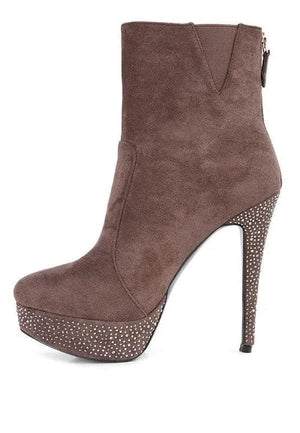 Espiree Microfiber High Heeled Ankle Boots - Encompass Boutique