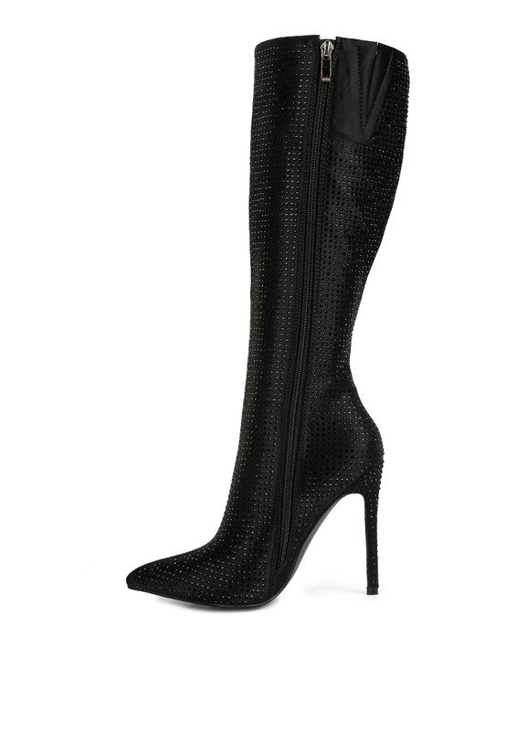 Diamante High Heeled Boot - Encompass Boutique