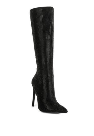 Diamante High Heeled Boot - Encompass Boutique