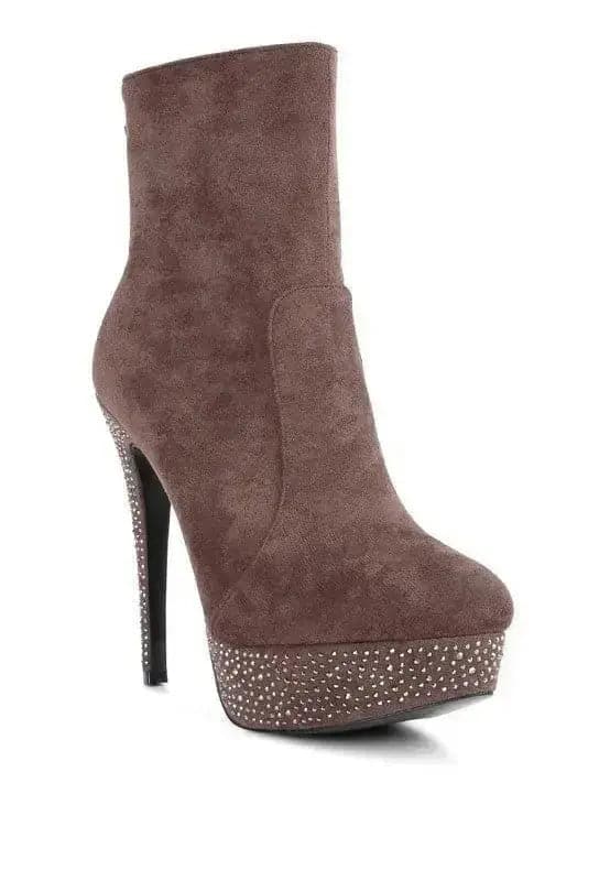 Espiree Microfiber High Heeled Ankle Boots - Encompass Boutique