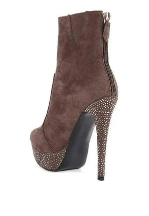 Espiree Microfiber High Heeled Ankle Boots - Encompass Boutique