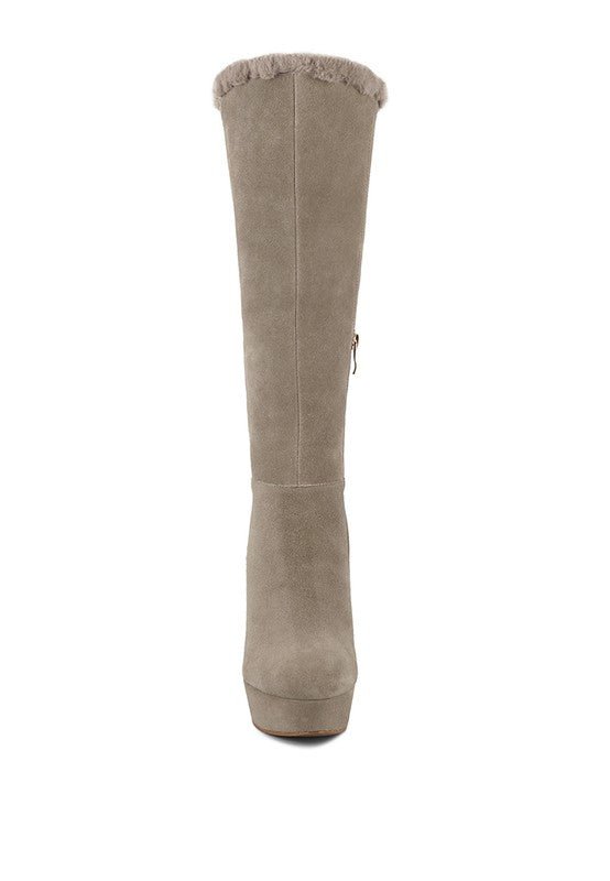 Saldana Convertible Suede Leather High Boots - Encompass Boutique