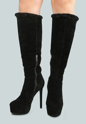 Saldana Convertible Suede Leather High Boots - Encompass Boutique