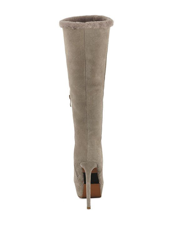 Saldana Convertible Suede Leather High Boots - Encompass Boutique