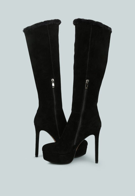 Saldana Convertible Suede Leather High Boots - Encompass Boutique