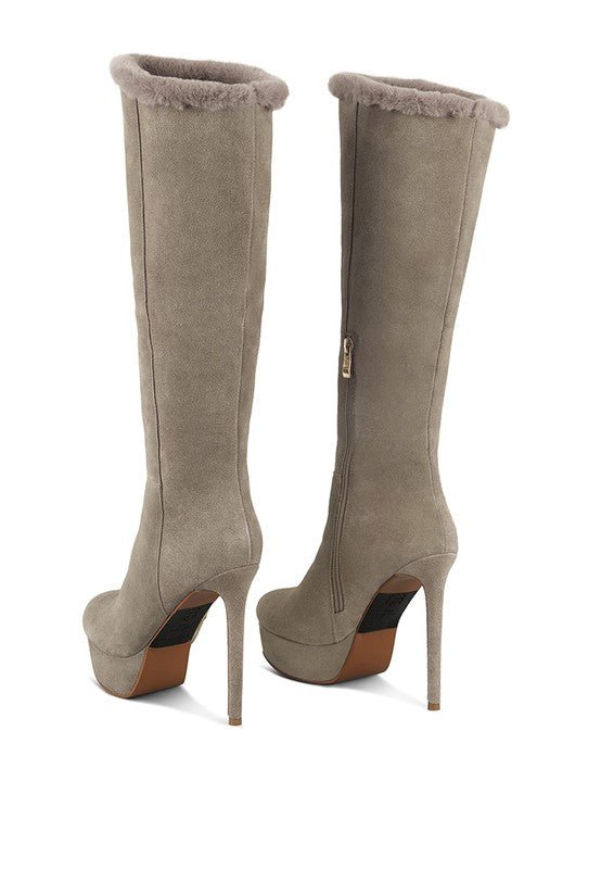 Saldana Convertible Suede Leather High Boots - Encompass Boutique